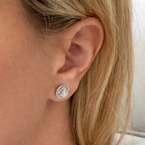 Swarovski Elements Round Bezel Stud Earrings | Luxury Everyday Sparkle | Classic